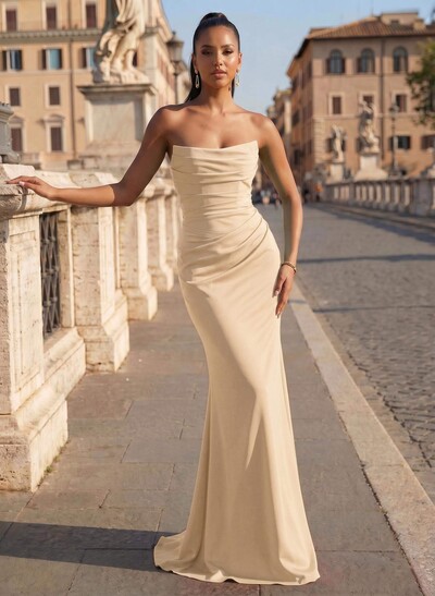Strapless Trumpet/Mermaid Red Prom Dresses