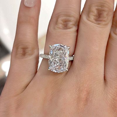 Exquisite Cushion Cut Engagement Ring For Women In Sterling Silver