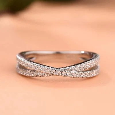 Classic X Criss Cross Wedding Ring for Women