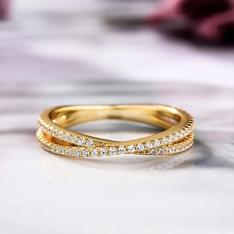 Classic X Criss Cross Wedding Band For Women