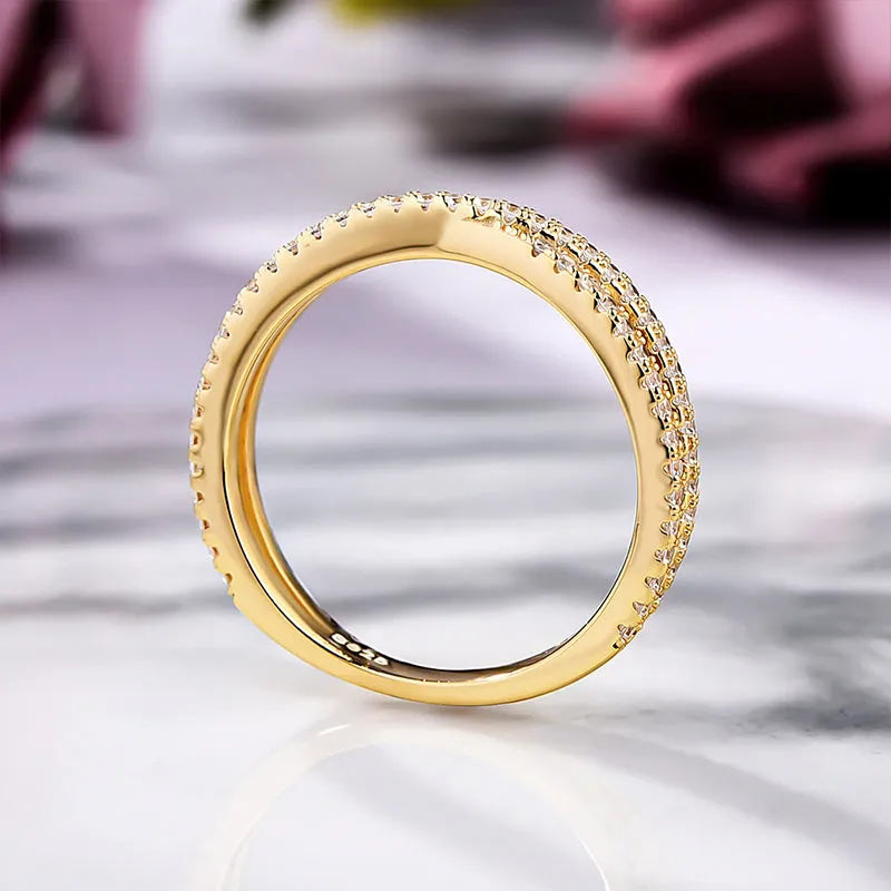 Classic X Criss Cross Wedding Band For Women