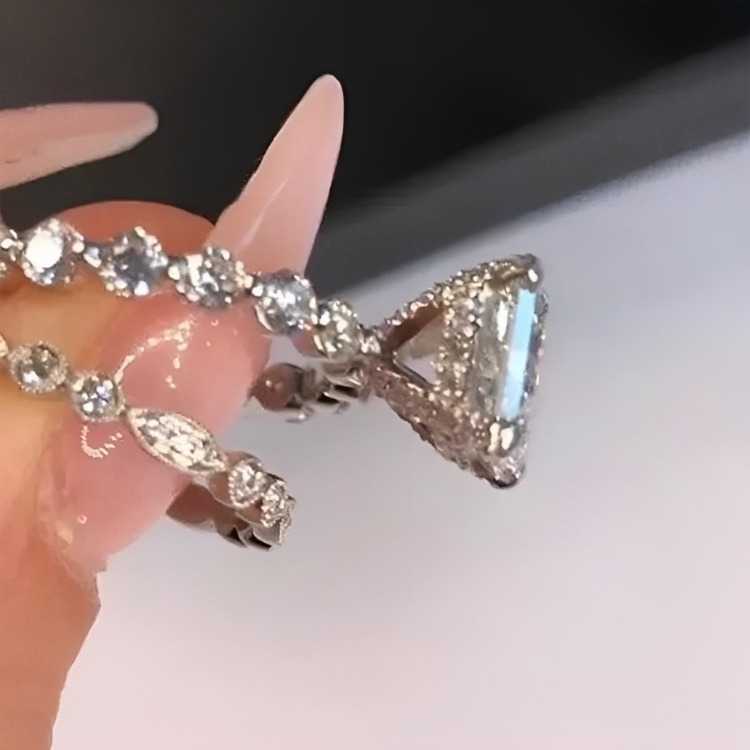 4.0 Carat Radiant Cut White Sapphire Wedding Ring Set
