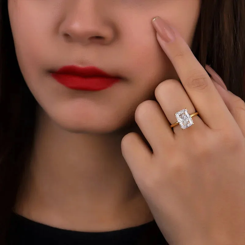 Anillo De Compromiso Con Moissanita De 0.30 Carat - AM05 - Joyería Diamanti