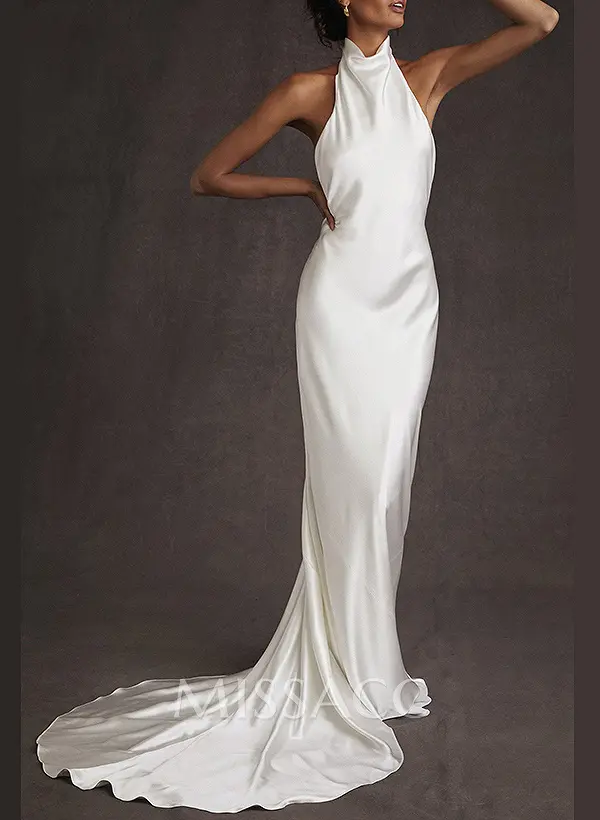 halter neck backless wedding dress VIRGINIA Wedding Dress