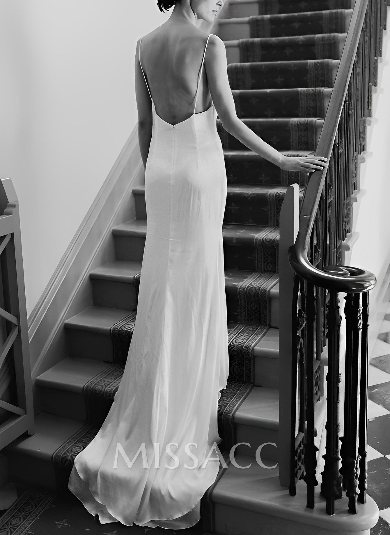 Sexy Boho Backless V-Neck Wedding Dresses With Silk Like Satin Sexy Boho Backless V-Neck Wedding Dresses With Silk Like Satin