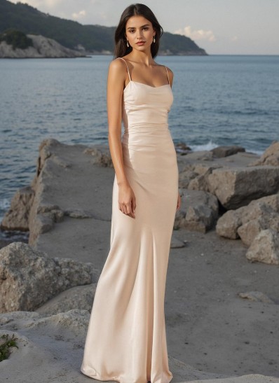Beach Square Neckline Open Back Spaghetti Straps Wedding Dresses