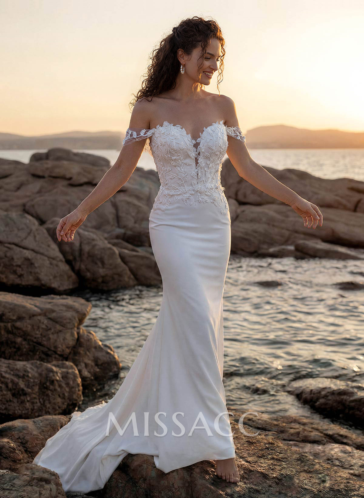 Sheath Sweetheart Long Sleeves Sweep Train Lace/Elastic Satin Wedding Dresses With Lace Sheath Sweetheart Long Sleeves Sweep Train Lace/Elastic Satin Wedding Dresses With Lace