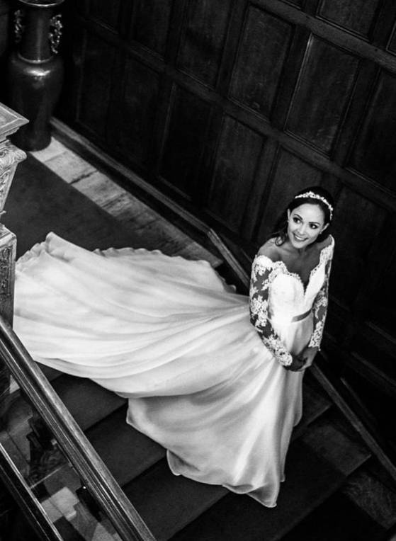 Boho Lace Long Sleeves Princess Wedding Dresses