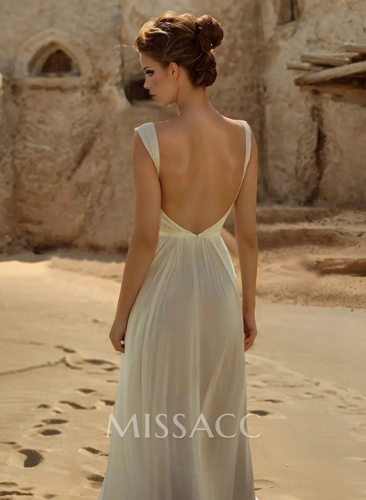 beach wedding dresses the knot Romantic Spaghetti Straps Floral Lace Beach Wedding Dresses WD591 US12 / Custom Color