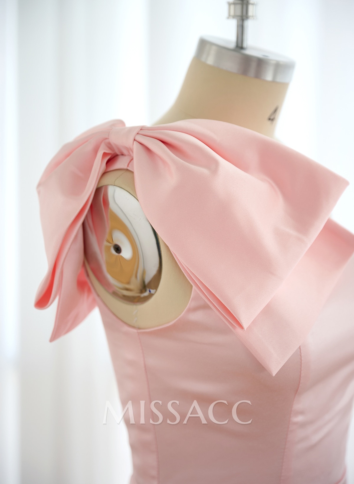 One-Shoulder Sheath/Column Satin Bridesmaid Dresses With Bow