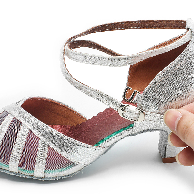 Women's Glitter Ballroom Dance Shoes With Adaptable Strap