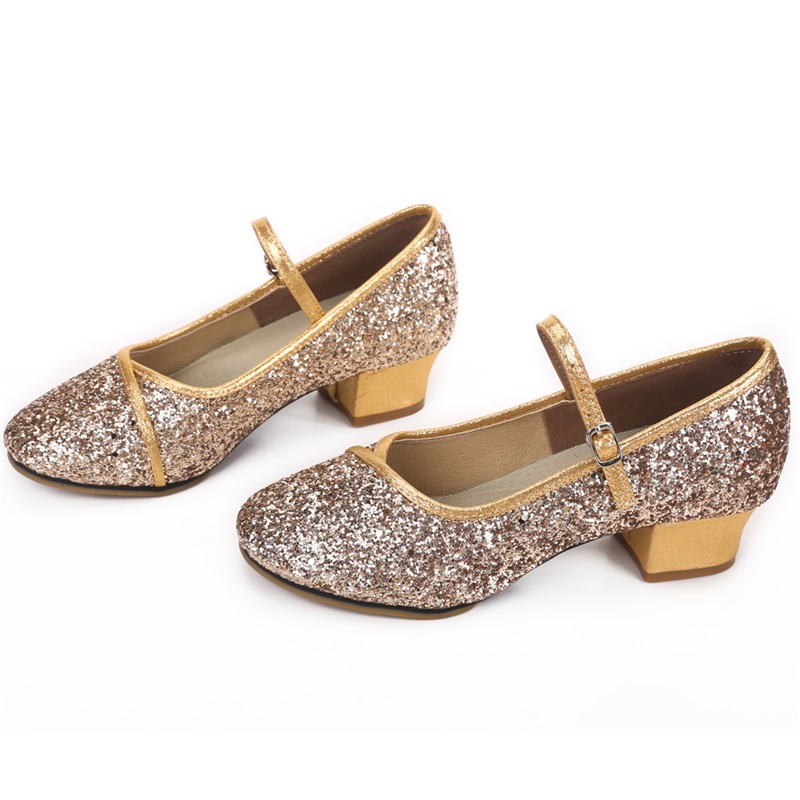 Round Toe Glitter Ballroom Dance Shoes For Women