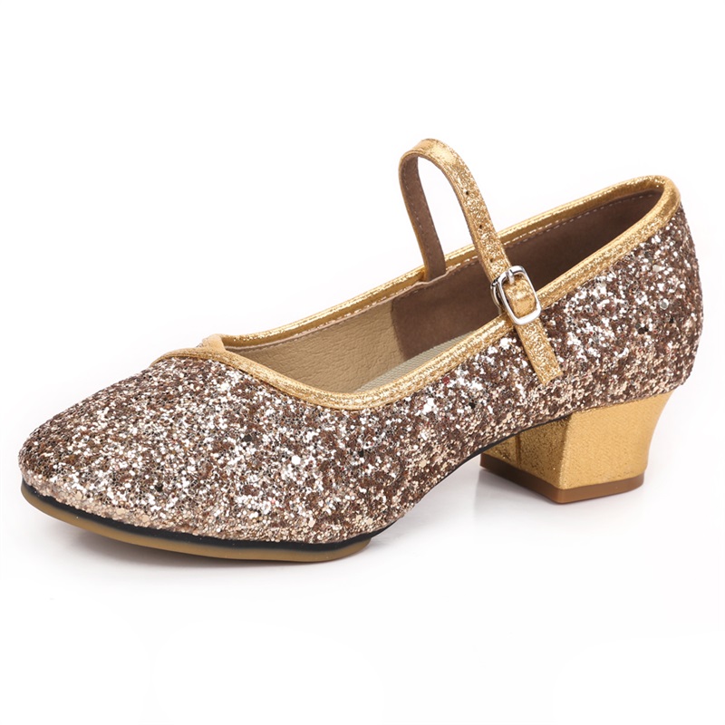Round Toe Glitter Ballroom Dance Shoes For Women - Missacc