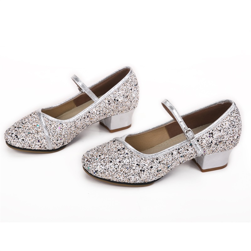 Round Toe Glitter Ballroom Dance Shoes For Women
