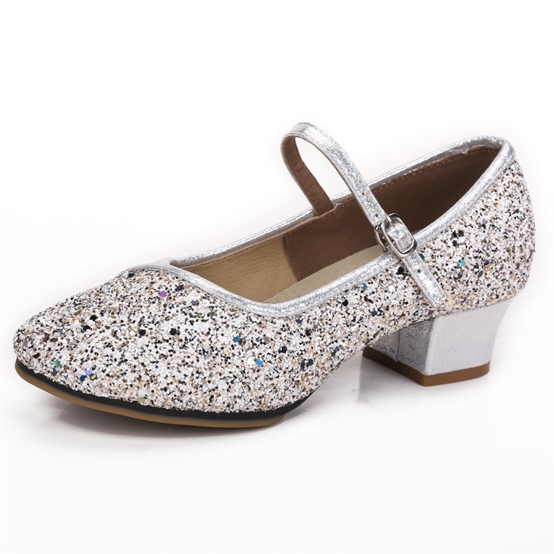 Round Toe Glitter Ballroom Dance Shoes For Women