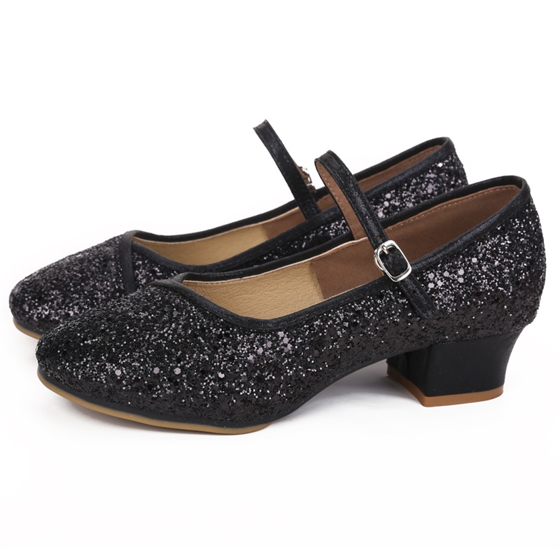 Round Toe Glitter Ballroom Dance Shoes For Women