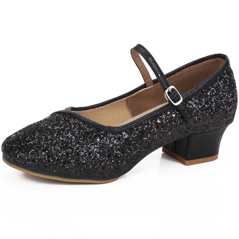 Round Toe Glitter Ballroom Dance Shoes For Women