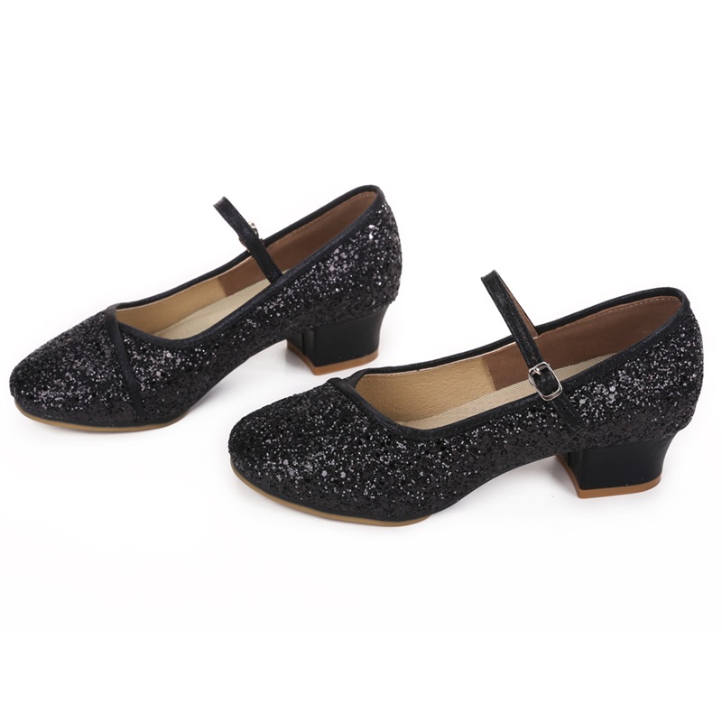 Round Toe Glitter Ballroom Dance Shoes For Women