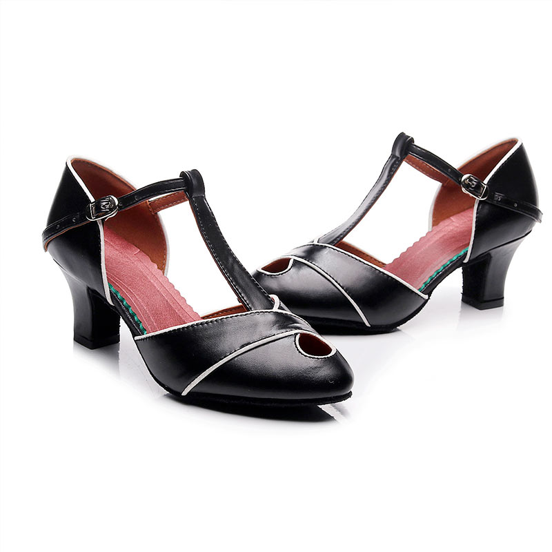 Women's Leatherette Ballroom With T-Strap Dance Shoes