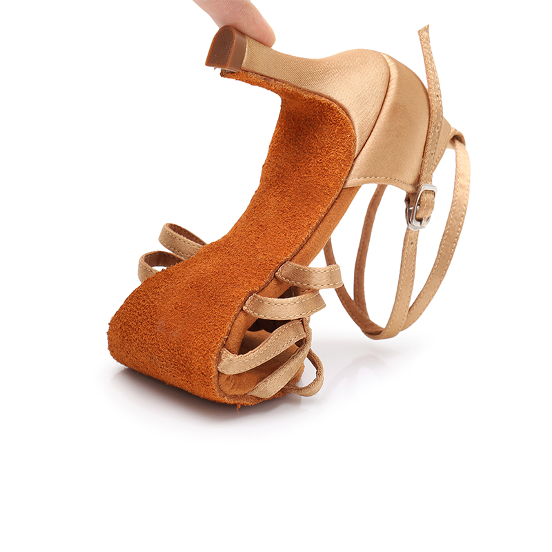Stiletto Heel Open Toe Satin Latin Shoes For Women