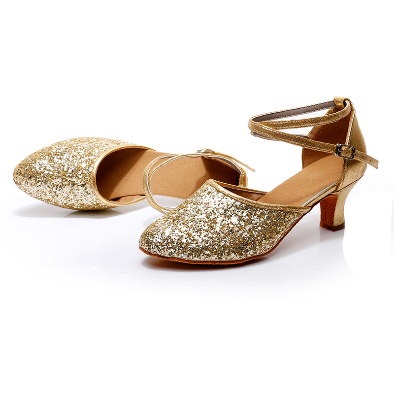 Women's Glitter Ankle Strap Heel Latin Shoes