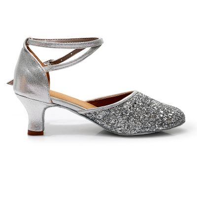 Women's Glitter Ankle Strap Heel Latin Shoes