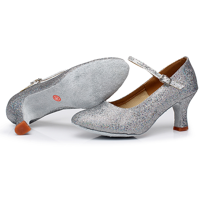 Round Toe Glitter Ballroom Shoes For Women