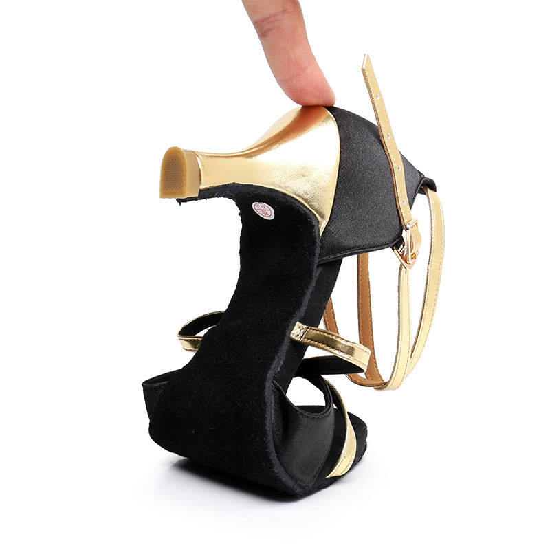 Ankle Strap Heel Peep Toe Satin Latin Shoes For Women