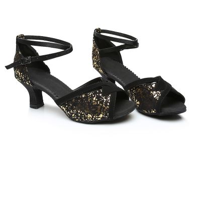 Peep Toe Ankle Strap Heel Latin Shoes For Women