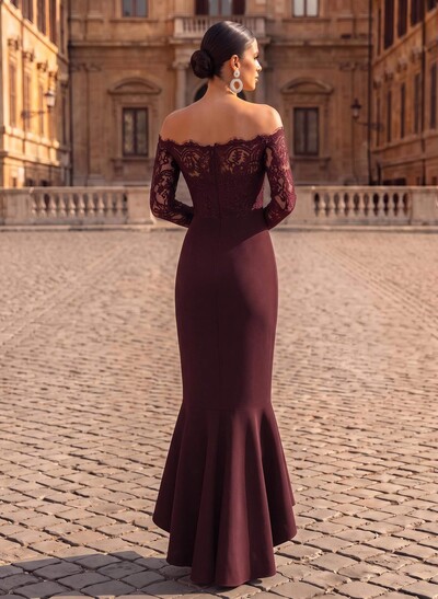 Off-The-Shoulder Long Sleeve Mermaid Evening Gowns