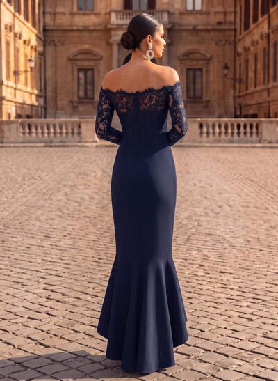 Off-The-Shoulder Long Sleeve Mermaid Evening Gowns