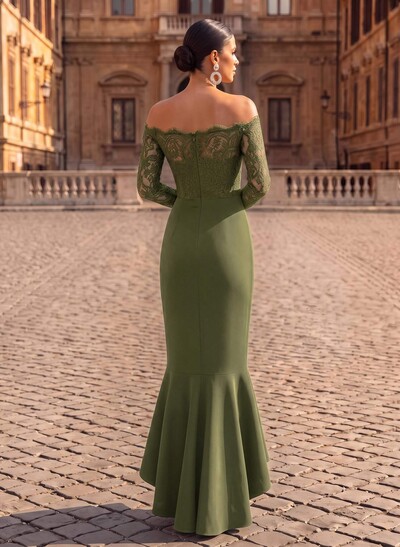 Off-The-Shoulder Long Sleeve Mermaid Evening Gowns