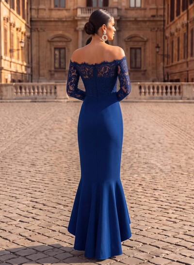 Off-The-Shoulder Long Sleeve Mermaid Evening Gowns