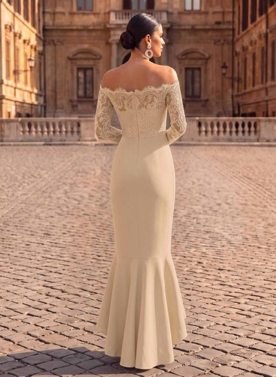 Off-The-Shoulder Long Sleeve Mermaid Evening Gowns