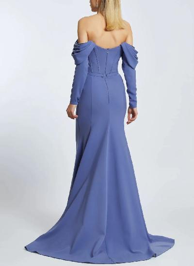 Off-The-Shoulder Long Sleeves Mermaid Evening Dresses With Beading