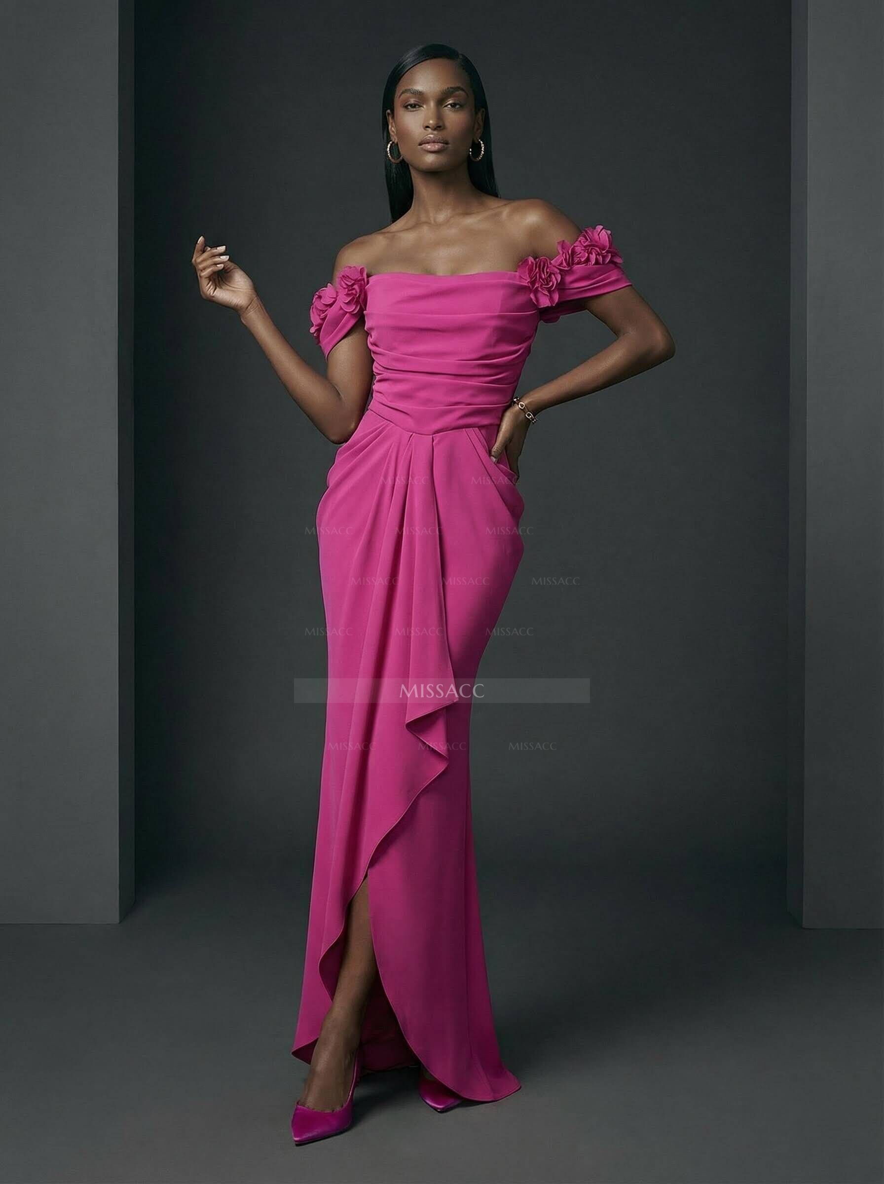 Off-The-Shoulder Trumpet/Mermaid Asymmetrical Evening Dresses