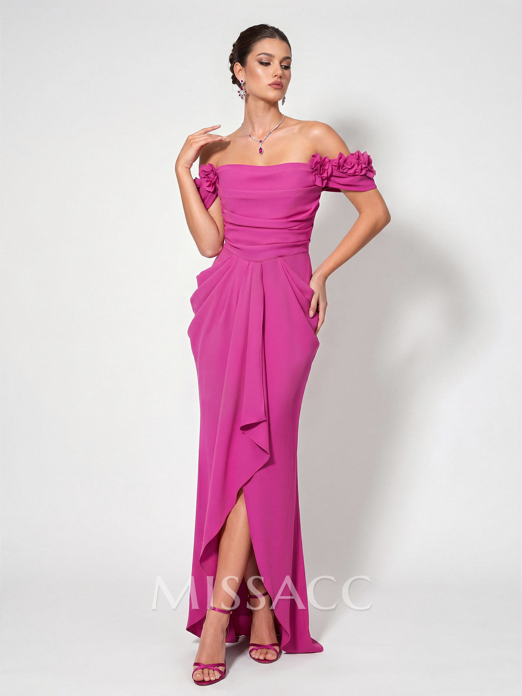 Off-The-Shoulder Trumpet/Mermaid Asymmetrical Evening Dresses