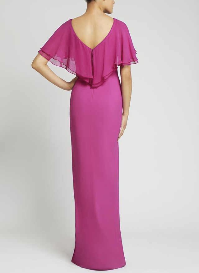 Elegant V-Neck Sheath/Column Wrap Evening Dresses