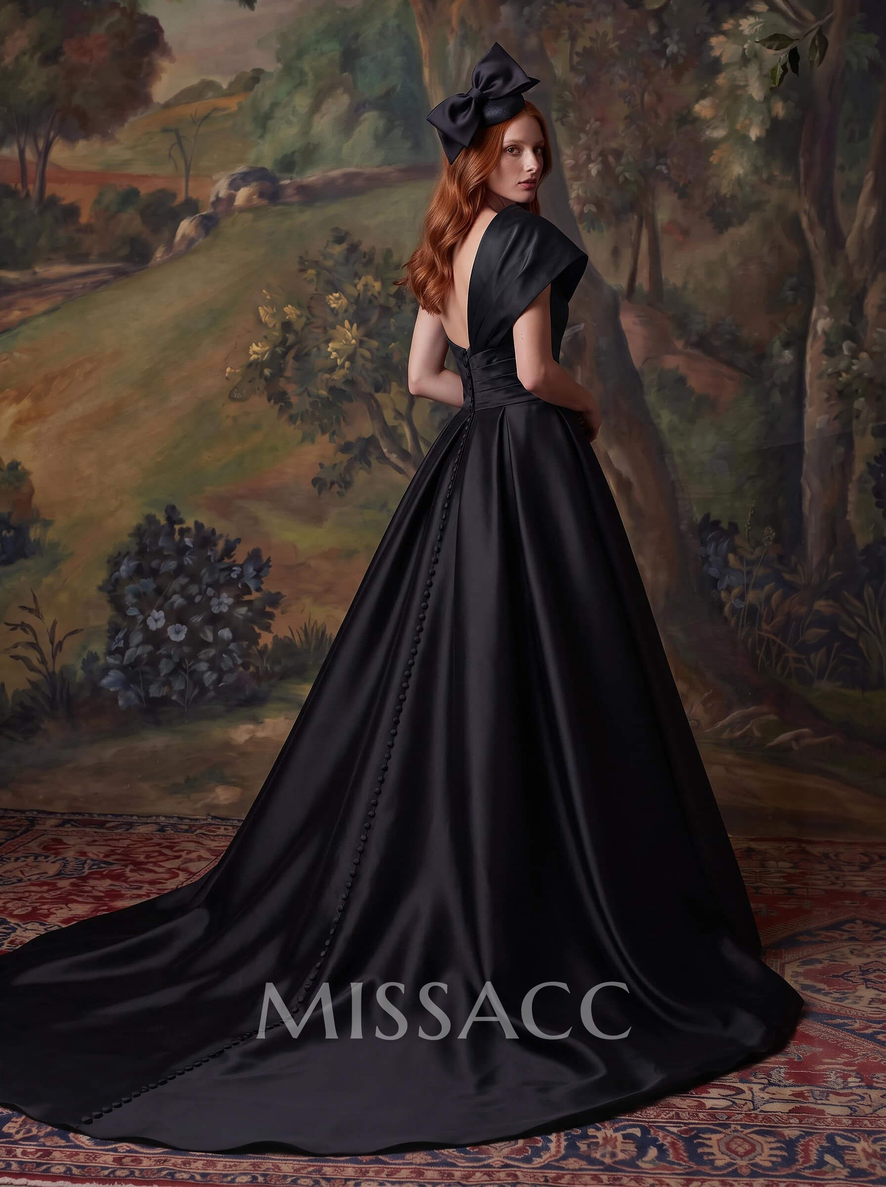 One-Shoulder A-Line Satin Evening Dresses With Court Train One-Shoulder A-Line Satin Evening Dresses With Court Train