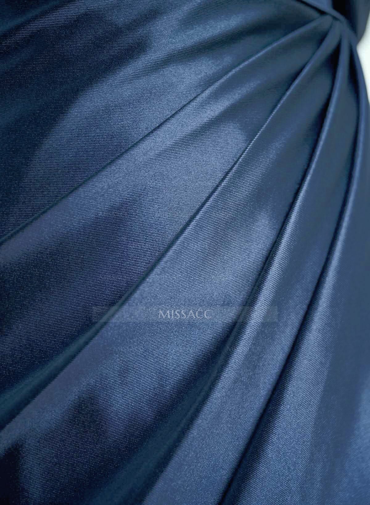 Sheath/Column One-Shoulder Stretch Satin Knit Evening Dresses With Ruffle