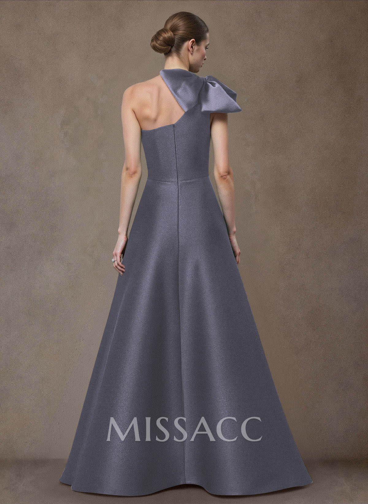 A-Line One-Shoulder Satin Evening Dresses With Bow(s)/Pockets A-Line One-Shoulder Satin Evening Dresses With Bow(s)/Pockets