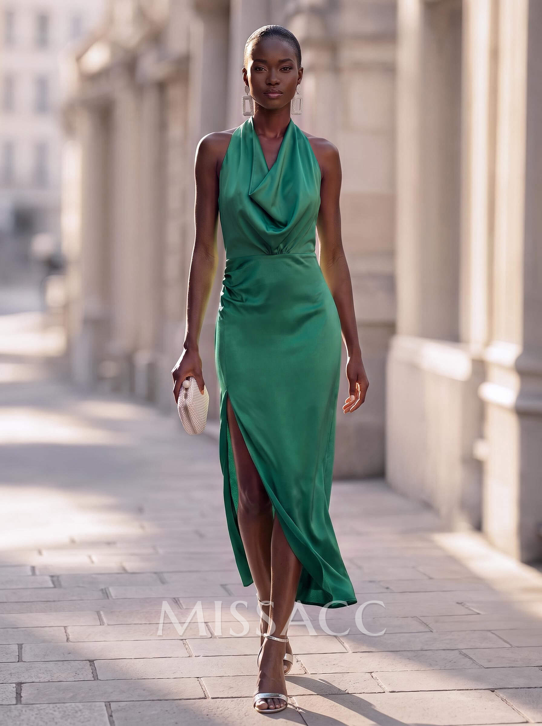 Sheath/Column Halter Sleeveless Ankle-Length Evening Dresses Sheath/Column Halter Sleeveless Ankle-Length Evening Dresses