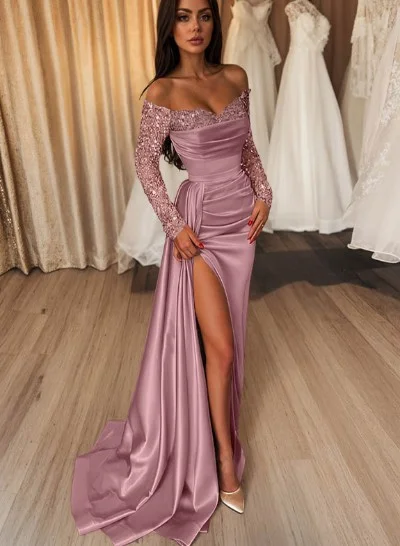 mid length evening dresses Alex Evenings 8160531 Beaded Long Ruffle Formal Evening Dress The Dress Outlet