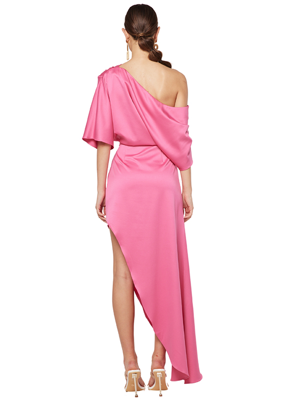 Sheath/Column One-Shoulder Sleeveless Asymmetrical Satin Evening Dresses