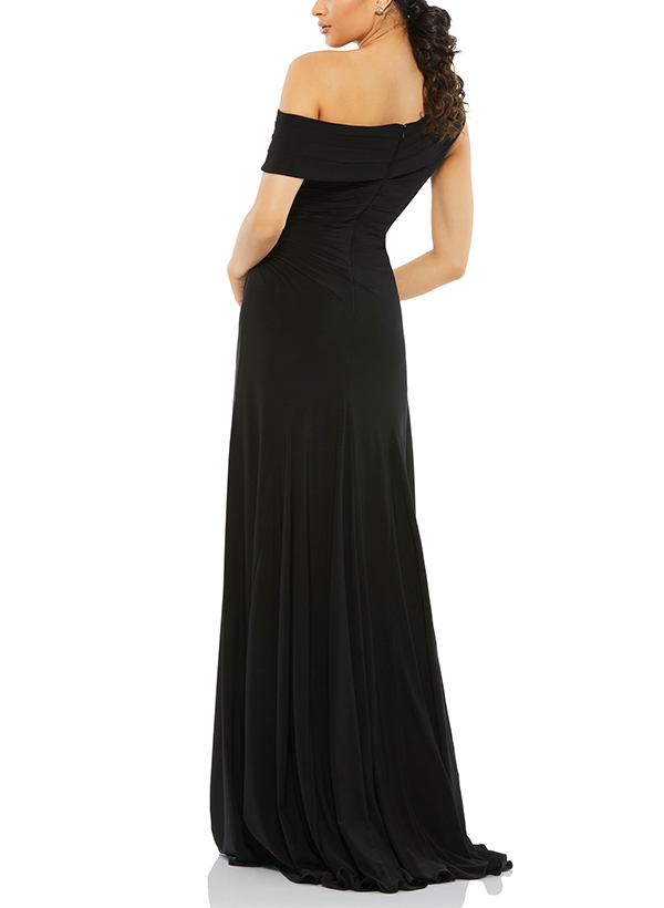 Sheath/Column One-Shoulder Jersey Evening Dresses With Split Front
