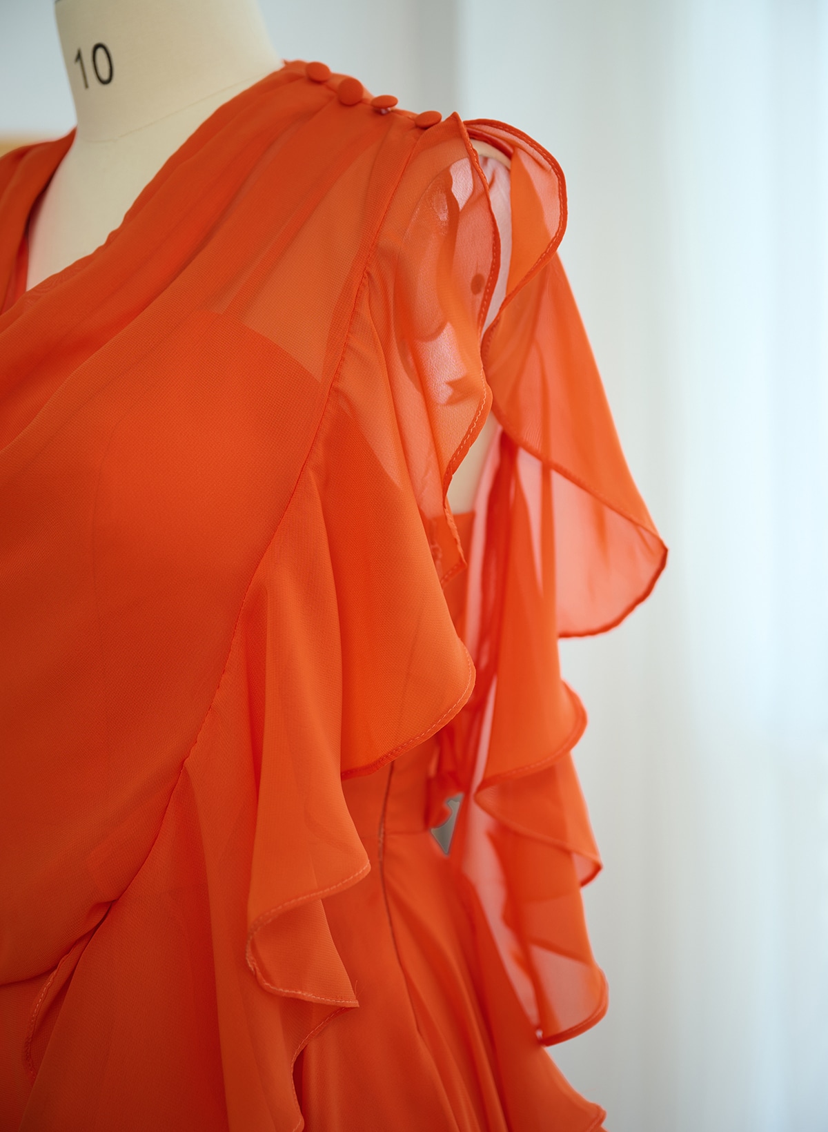 A-Line Cowl Neck Short Sleeves Chiffon Evening Dresses With Split Front