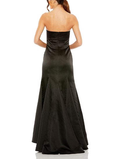 Trumpet/Mermaid Asymmetrical Satin Evening Dresses With Bow(s)