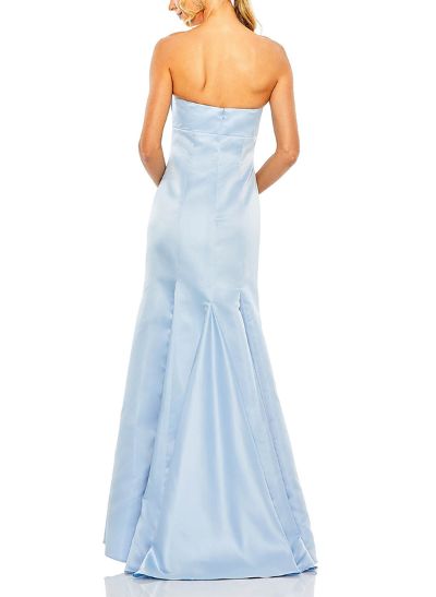 Trumpet/Mermaid Asymmetrical Satin Evening Dresses With Bow(s)