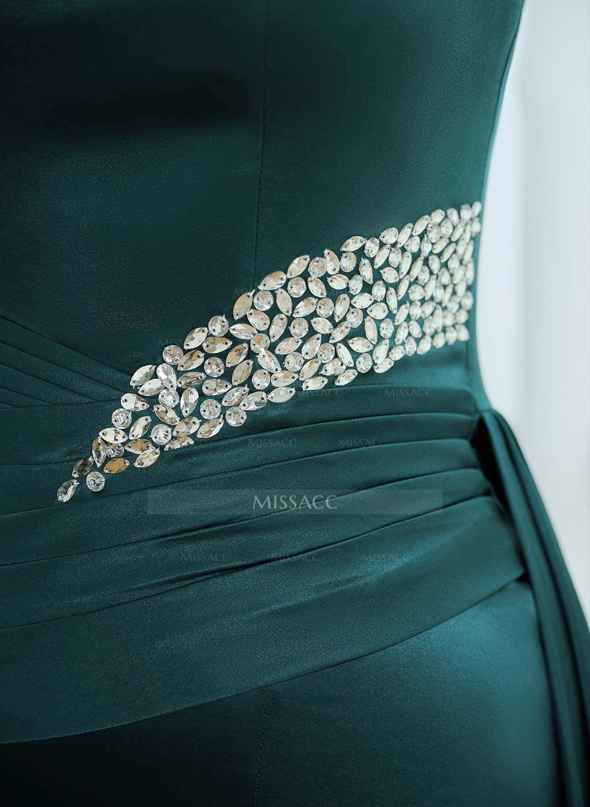 Black Slit Sparkly Long Evening Dresses With Charmeuse