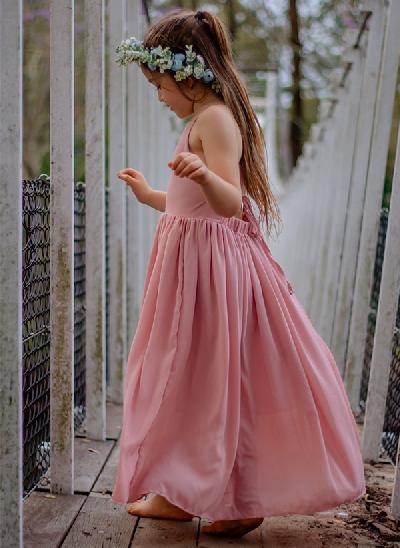A-Line Sweetheart Sleeveless Ankle-Length Chiffon Flower Girl Dresses